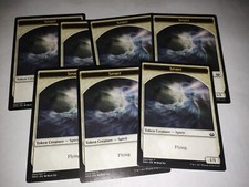 7 X MTG Magic The Gathering Modern Masters 2017 Spirit 1/1 Flying Tokens Ex Con