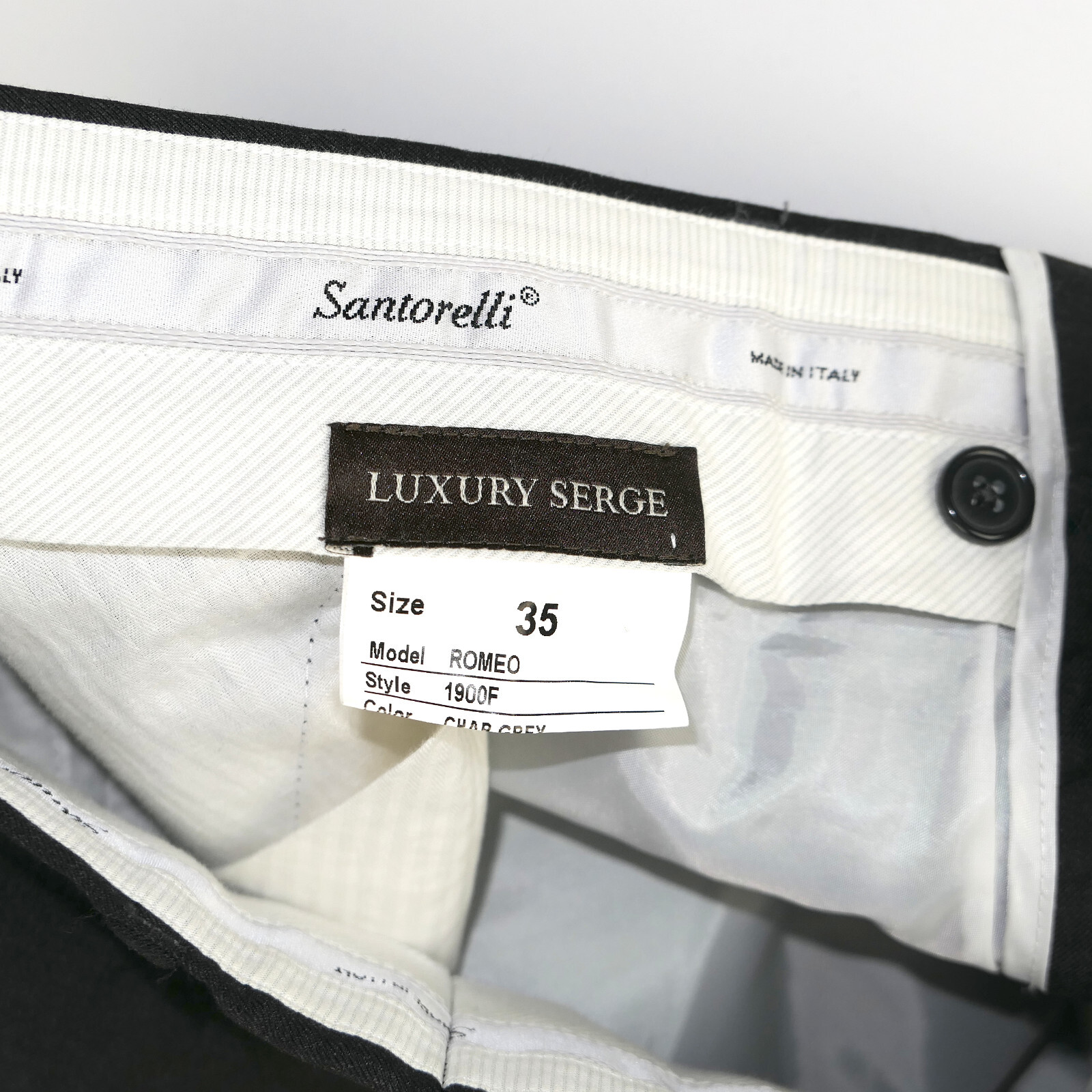 255 Santorelli Romeo Gray 100 Virgin Wool 35 x 32 Dress Pants Made in