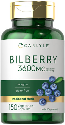 Bilberry Extract Capsules 3600mg | 150 Count | Vegetarian, Non-GMO | by Carlyle