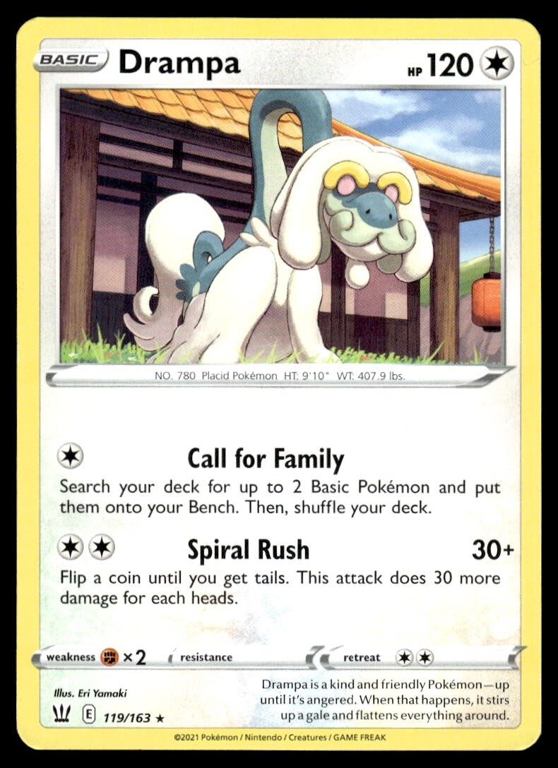 drampa pokemon card price Drampa (119/163) [Sword & Shield: Battle Styles] Moderately Played Reverse Holofoil