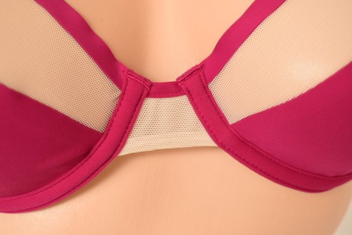 Victoria's Secret 32DD *lencería de lujo* malla sin forrar medio sujetador *Wicked Rose* - Imagen 3 de 5