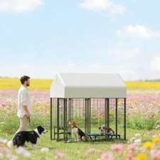 Large Dog Outdoor Kennel 6x4x6ft w/ Cover, Waterproof, Rust-Resistant