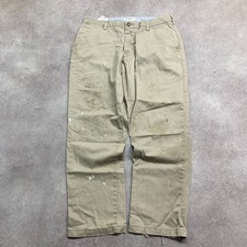 Dockers Chino Trousers Mens 32" Straight Leg Cotton Pants, Beige