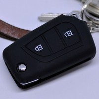 Klapp SchlüSsel HüLle Silikon Schwarz FüR Toyota Aygo Citroen C1 Peugeot 107