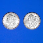 SILVER MORGAN DOLLARS UNC 1886 P AND 1900 O