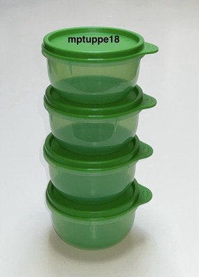  Brand New Tupperware 8-oz Ideal Lit l Bowls Set Of Four~Green*