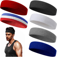 6PCS Moisture Wicking Headbands and Sweatbands for Men's Sports