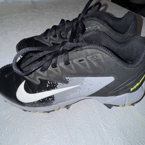 Nike Vapor BSBL Baseball Cleats Youth Size 1 Y 1Y Black White Neon Yellow - Picture 4 of 9