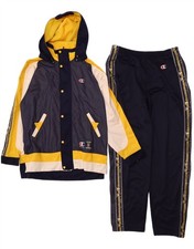 CHAMPION Mens Graphic Full Tracksuit Medium Navy Blue Colourblock AU03