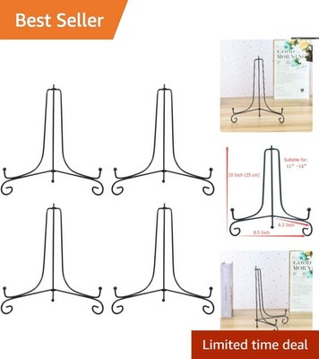 Sturdy 4-Pack Iron Easel Photo Holders - Adjustable 10 Inch Stand for Showcasing