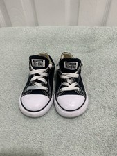 Converse All Star Toddler Low Top Sneakers Black White Size 8 Infant Canvas