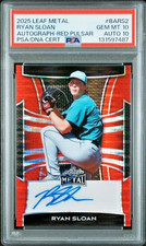 2025 Leaf Metal RYAN SLOAN Red Pulsar Auto 5/5 PSA 10 (Auto Grade + Card Grade)