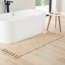 Boho Rug 100 Cotton Fringe Boho Runner Rug Rug 20  x 68" Boho Bath Mat