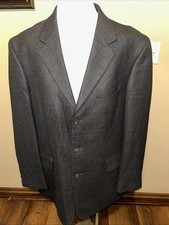 Stafford Mens Size 42R Pure Wool Dark Gray Sport Coat Blazer Jacket EUC A28 