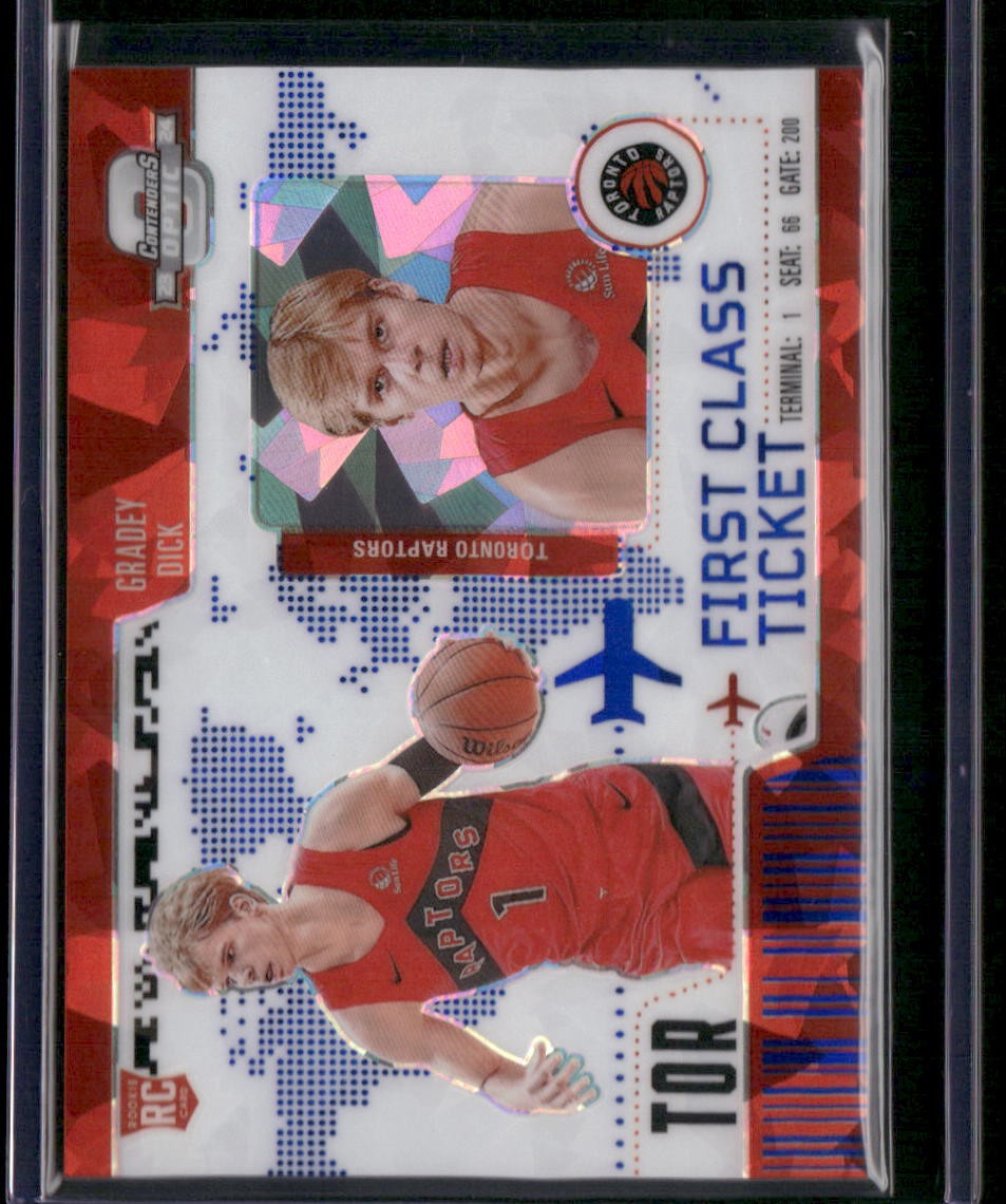 2023-24 Contenders Optic #3 Gradey Dick First Class Ticket Blue Cracked Ice /75