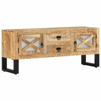 Raues Mangoholz Tv Schrank Fernsehtisch Fernsehschrank Hifi Lowboard Vidaxl