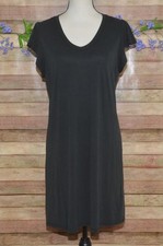 Another Love Black SOFT Modal Shirt Mini Dress Size L Flutter Sleeve Casual