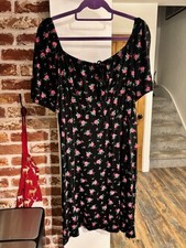 Black & Pink Floral Jersey Dress ~ Peacocks ~ Size 20 ~ BNWOT