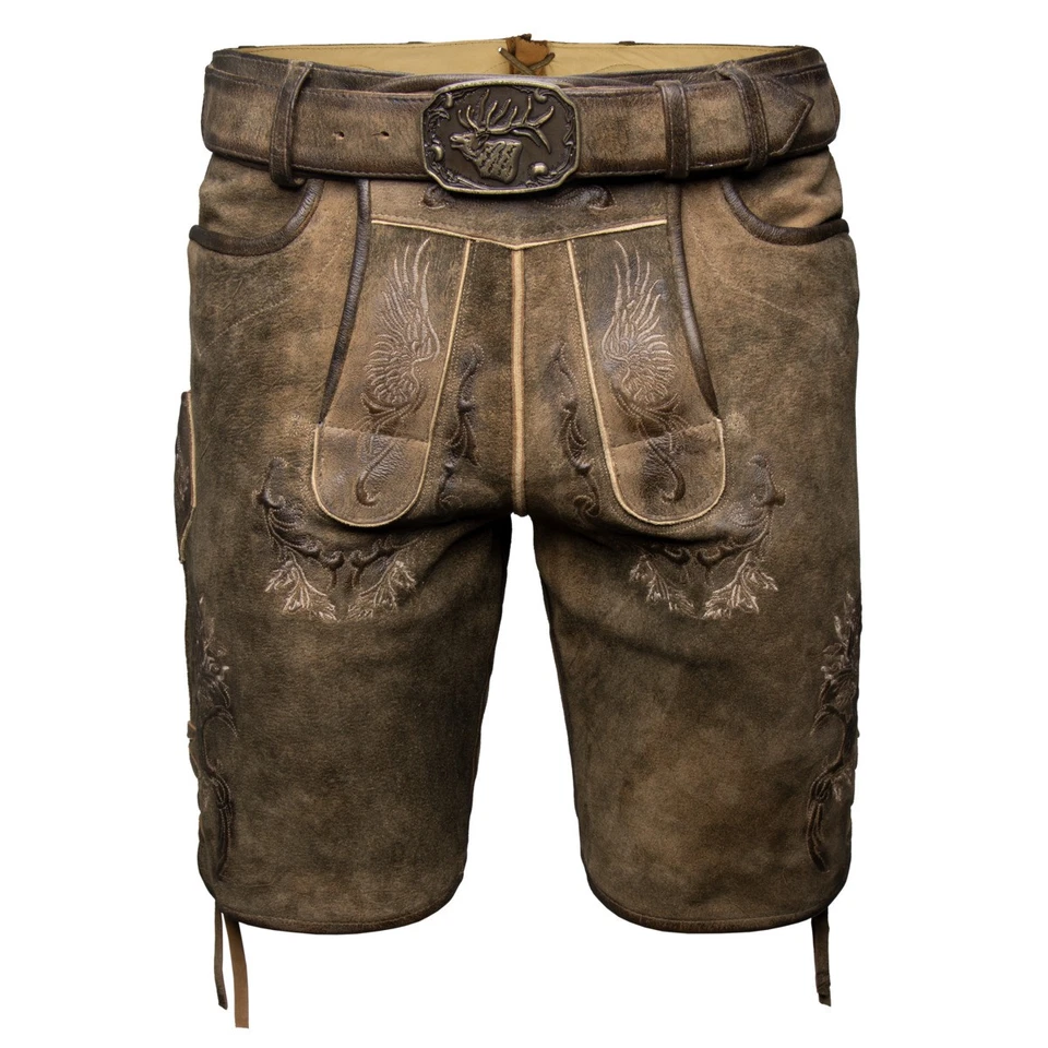 Spieth & Wensky Weikhard Pantalon en Cuir avec Ceinture Homme Traditionnel - Photo 1/1