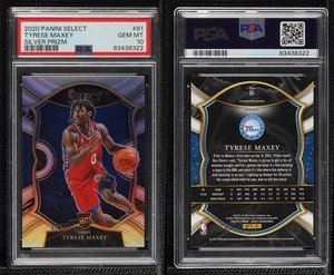 2020 Panini Select Concourse Silver Prizm Tyrese Maxey PSA 10 GEM MT Rookie RC