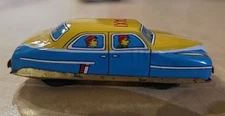 Vintage Japanese Tin Litho Friction Taxi Car 