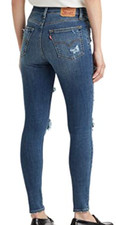 Levi's Women's 721 High Rise Skinny Jeans Dark Indigo Deconstructed 27 Regular
