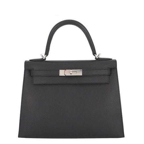 HERMES Kelly Sellier Size 28 Epsom Black