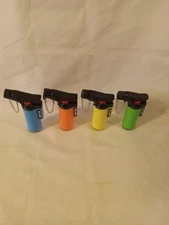 Lot Of 4 Blink Butane Gas Torch Lighters, Refillable, Adjustable Flame 