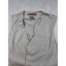 Perry Ellis Mens Vest Light Gray Suit Formal Business Neck Button Sleeveless