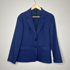 Oscar de la Renta Blazer Womens Suit Jacket, S size, Navy color, Pockets