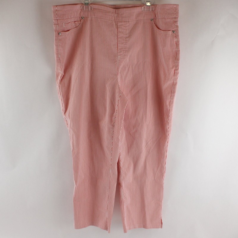 Mario Serrani Women's XL Red and White Pinstripe Stretch Pants