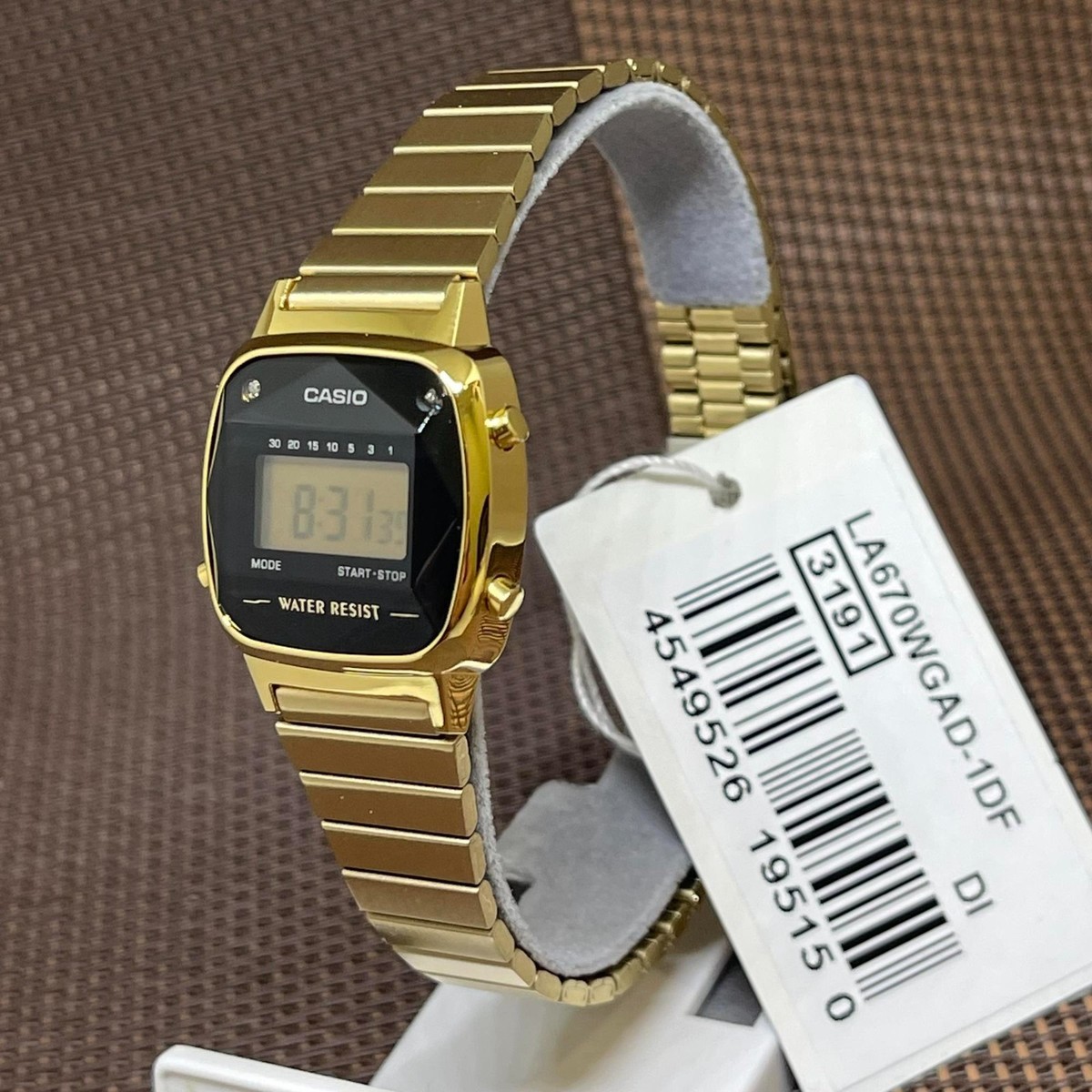 Casio LA670WGA-1D Classic Stainless Steel Digital Gray Black Dial