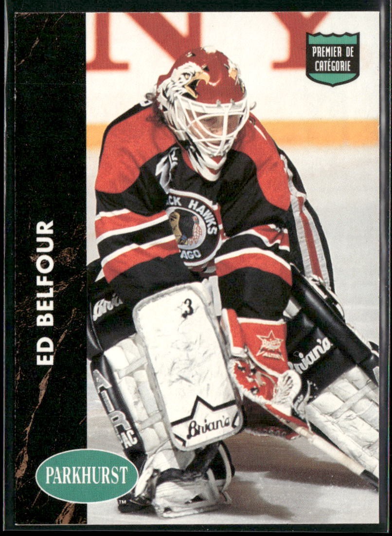 1991-92 Parkhurst French Ed Belfour #218 Chicago Blackhawks
