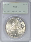 1922 PEACE SILVER DOLLAR PCGS MS64 OGH RATTLER CHOICE BU
