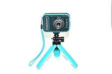 Cámara de video VTech KidiZoom Studio azul para niños con divertidos juegos y trípode