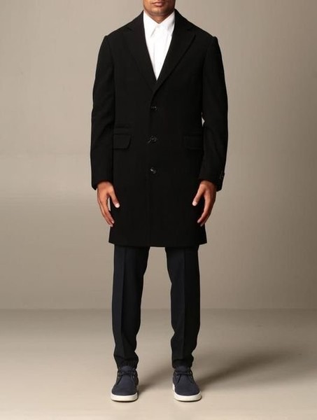 Herren Ermenegildo Zegna Mantel Schwarz Wolle 42