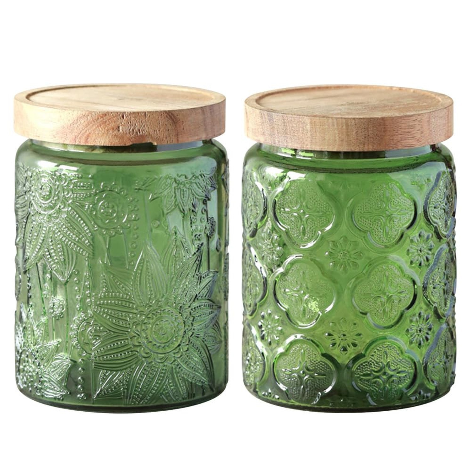 Glass Jar With Lid, Airtight Coffee Canister Sugar Container (Begonia Sunflow...