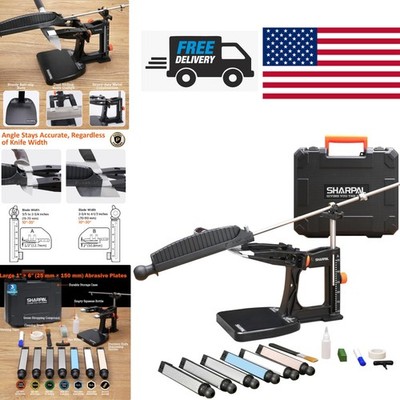 Complete Knife Sharpening System with 7 Abrasives for Edge Repair and Polishing
