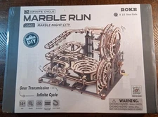 ROKR Marble Run Night City 294 Pcs 3D Wooden Puzzle Model Kit Mechanical DIY