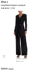 Eliza J Sequin V Neck Jumpsuit Size 6