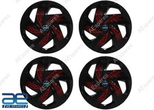 4x New Wheel Hub Caps Cover Plastic Black Red Fire 12-17 For Cars Universal S2u 4x New Wheel Hub Caps Cover Plastic Black Red Fire 12-17 For Cars Universal S2u