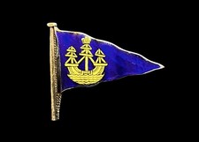 C. Early 20th Century Royal Solent Yacht Club Enamel Burgee Pin (Hallmarked-?)