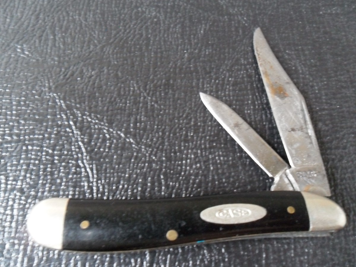 Antique Case XX Black Mini 2 Blade Folding Pocket Knife 1940-1965