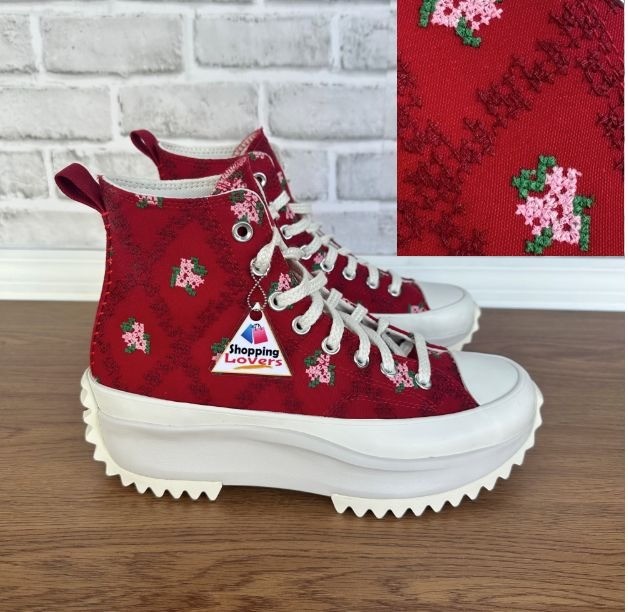 CONVERSE Run Star Hike Hi Platform Rose Cross Stitch 6 Men Shoes Sneaker A14885C