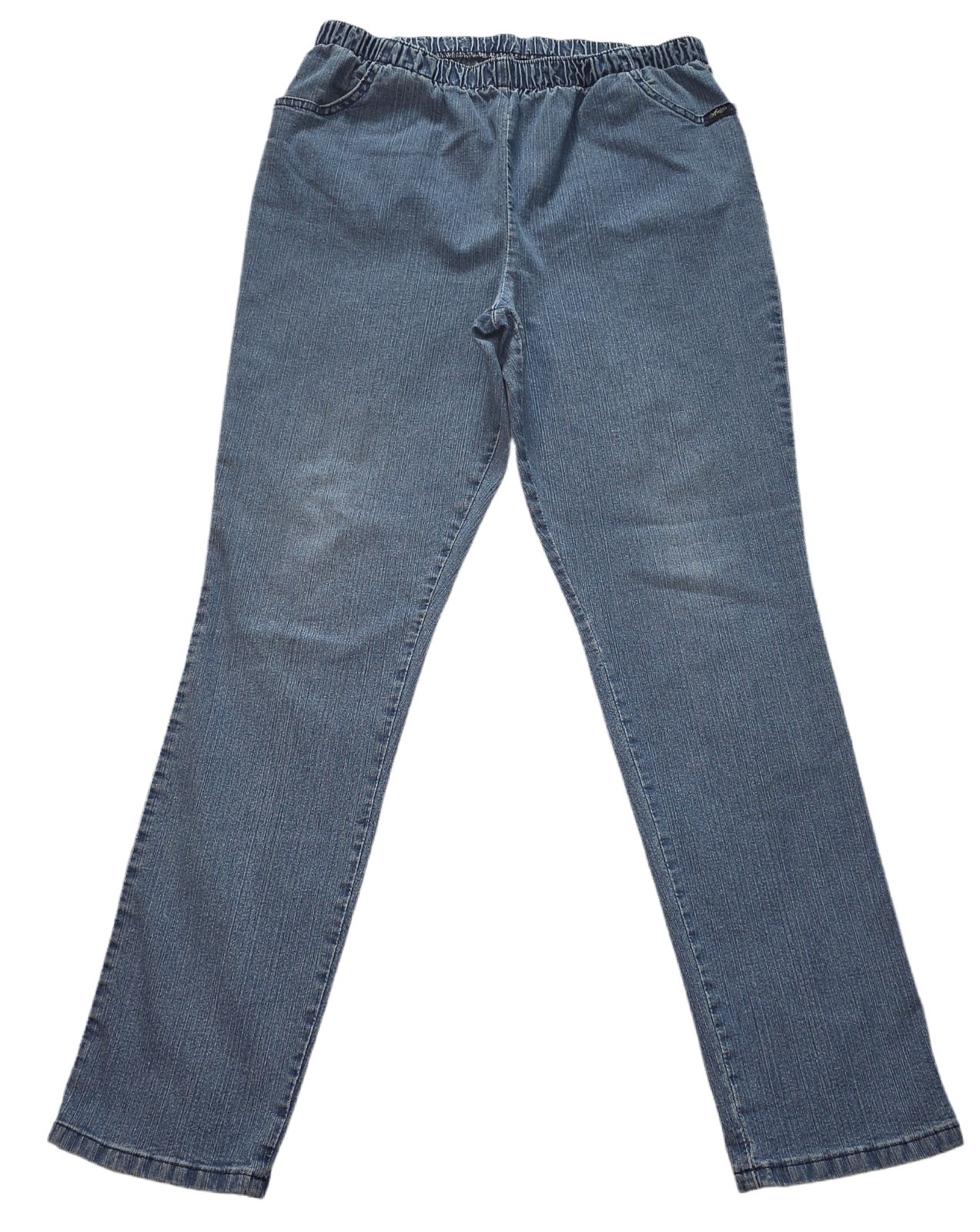 Vintage Chic Med Wash Elastic Waist Pull-on Blue Jeans Women's Size 14A