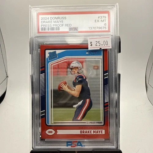 2024 Panini Donruss - Rated Rookie Drake Maye #379 Press Proof Red (RC) PSA 6