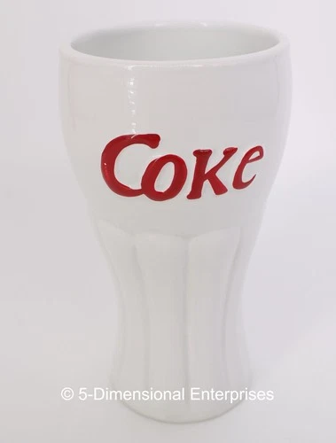 Vintage Coca-Cola Coke Red & White Milk Glass 6" Tumbler Drinking Glass