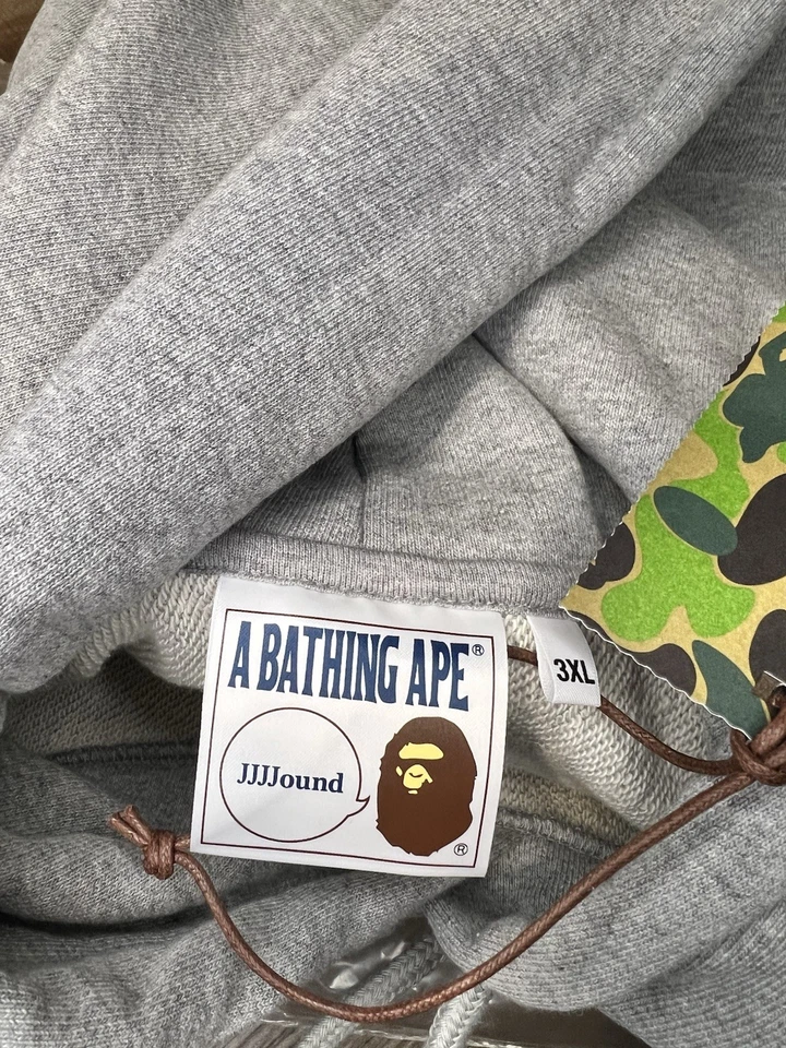 A BATHNIG APE Para hombres BAPE x JJJOUND XXXL RELAJADO CLÁSICO UNIVERSITARIO SUÉTER SUDADERA CON CAPUCHA Foto 4 de 4