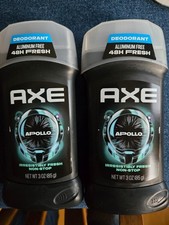 2 AXE APOLLO Deodorant 3oz 48H FRESH ALUMINUM FREE IRRESISTIBLY FRESH NON-STOP