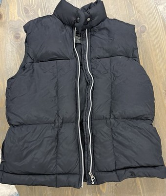 FUDA Black Duck Down Full Zip 4 Pocket Puffer Vest High Neck Size Medium